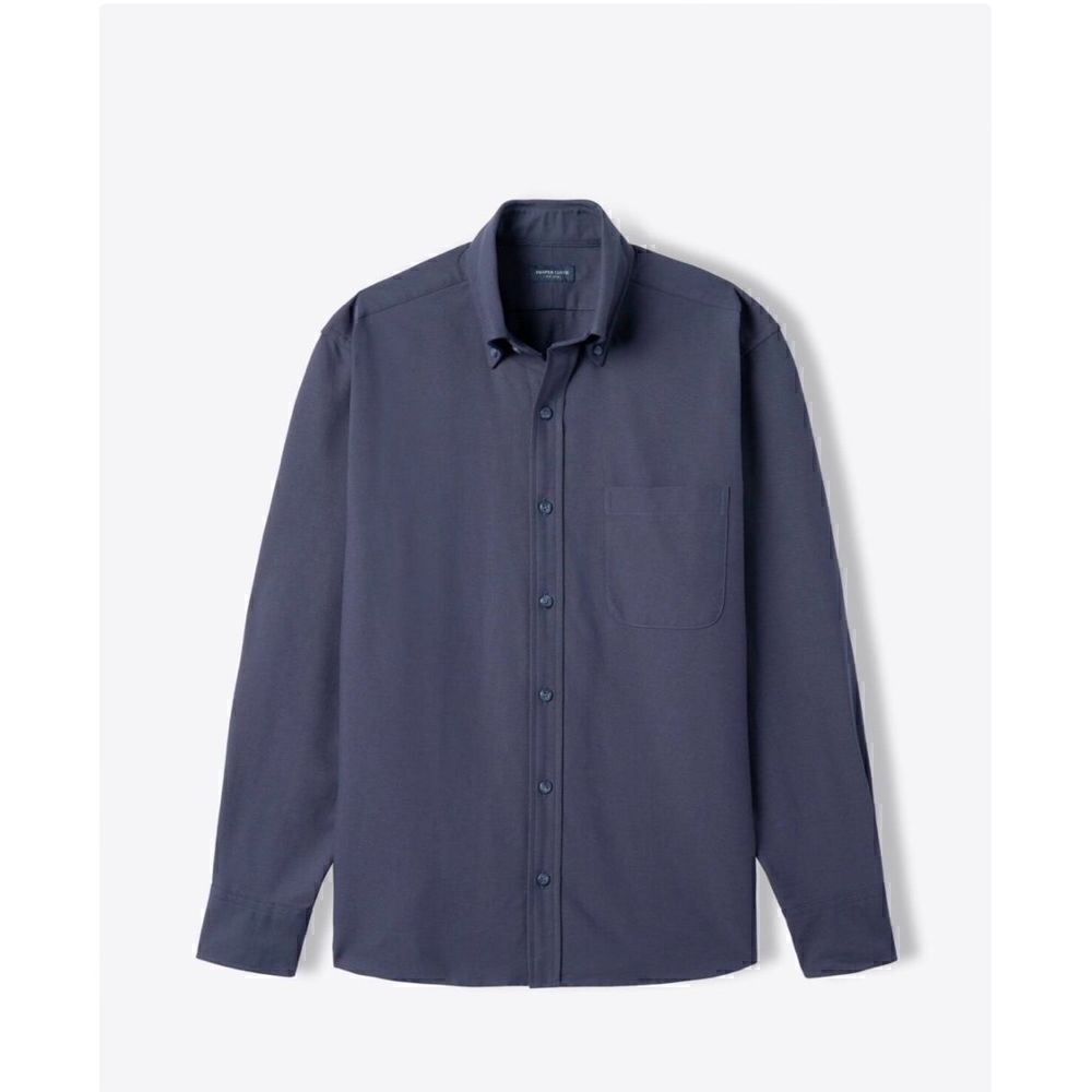 Proper Cloth Mens American Pima Dark Blue Oxford Cloth Pima Cotton Oxford Button